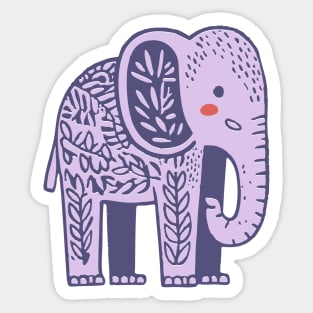 Scandinavian Folk Art Elephant | Gentle Giant Graphic Sticker